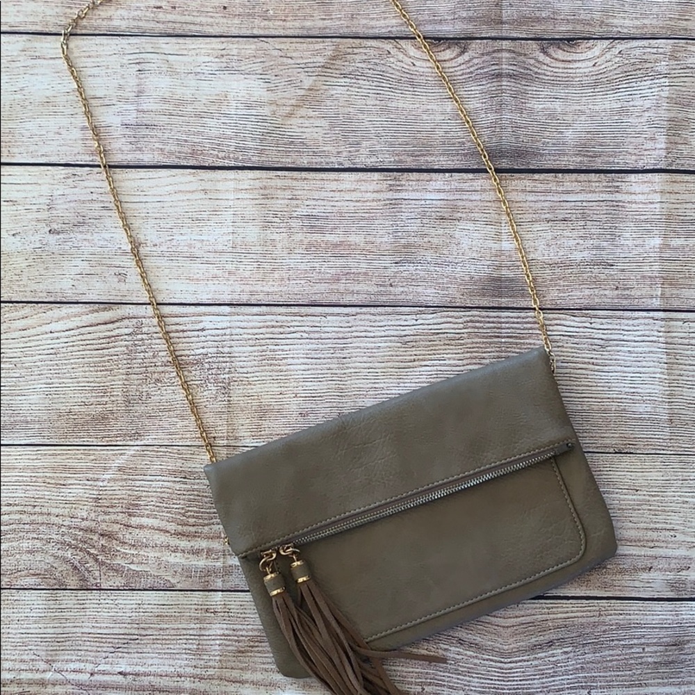 Taupe Chainlink Crossbody